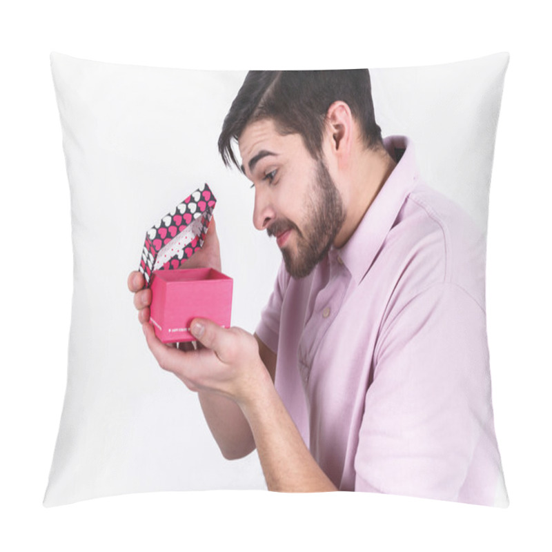 Personality  Happy Emotional Man With Gift Pillow Covers