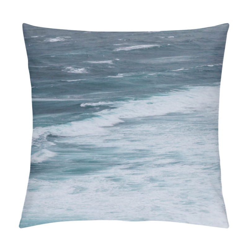 Personality  Aerial View Of Ocean With Foamy Waves For Background Pillow Covers