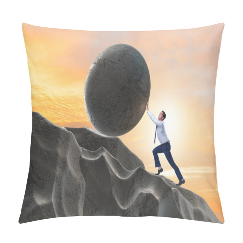 Personality  Concept Of Businessman With High Determination Pillow Covers