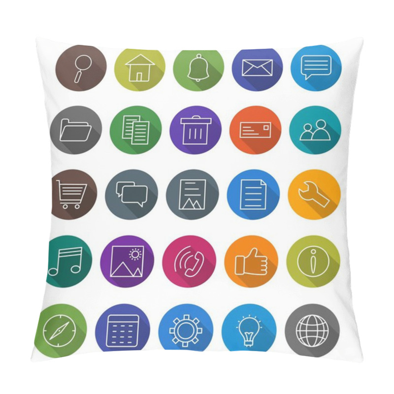 Personality  Basic UI Vector Icon Set Pillow Covers