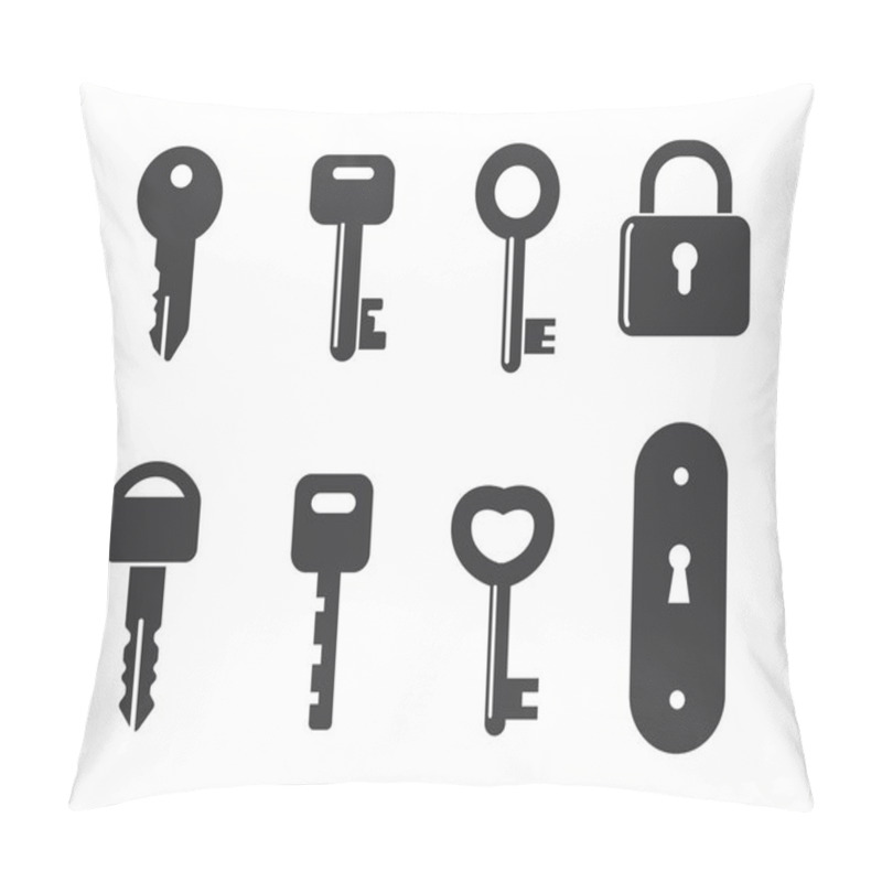 Personality  Lock And Key Vector Illustration Icon Pillow Covers