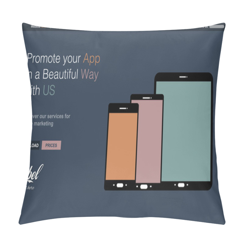 Personality  Website Template For An App Showcase Pillow Covers