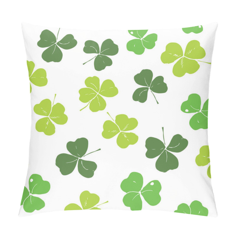 Personality  Clover Leaves Hand Drawn Doodle Seamless Pattern  Pillow Covers