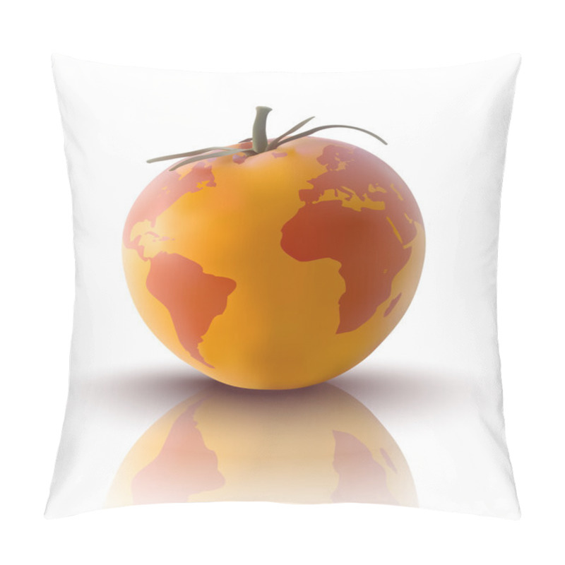 Personality  Vector Illustration Of Yellow Tomato With Planet Earth Pillow Covers