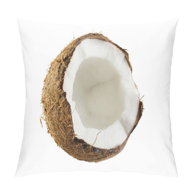 Personality  Half Of Coconut On A White Pillow Covers