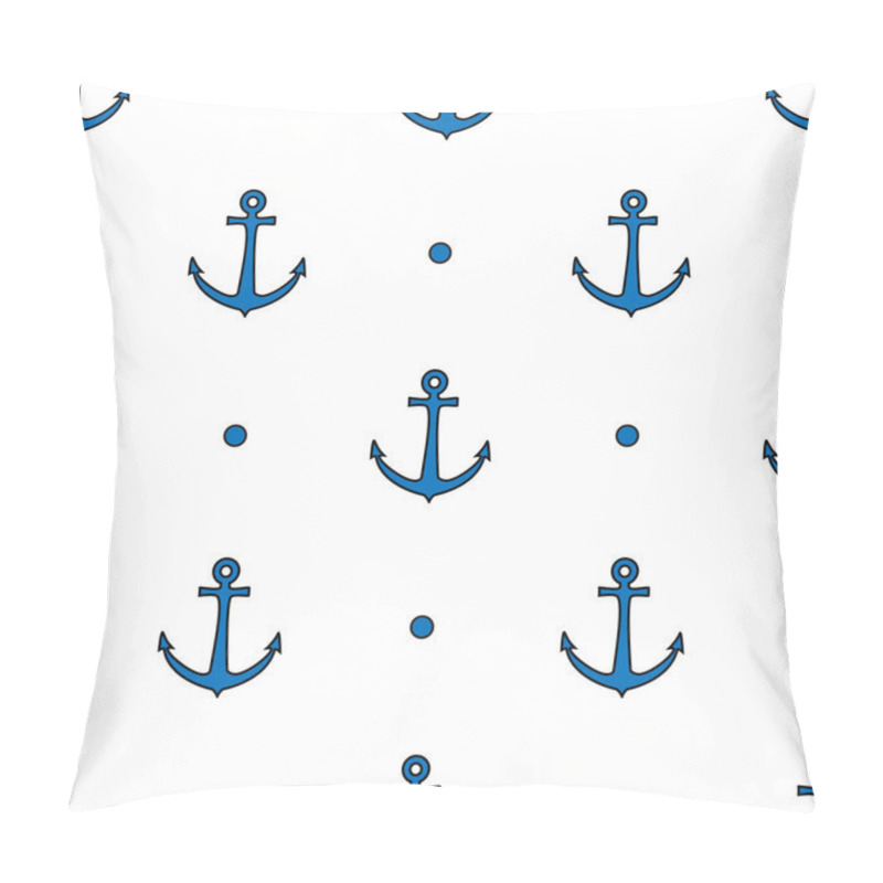 Personality  Seamless Vector Pattern With Anchors And Dots Pillow Covers