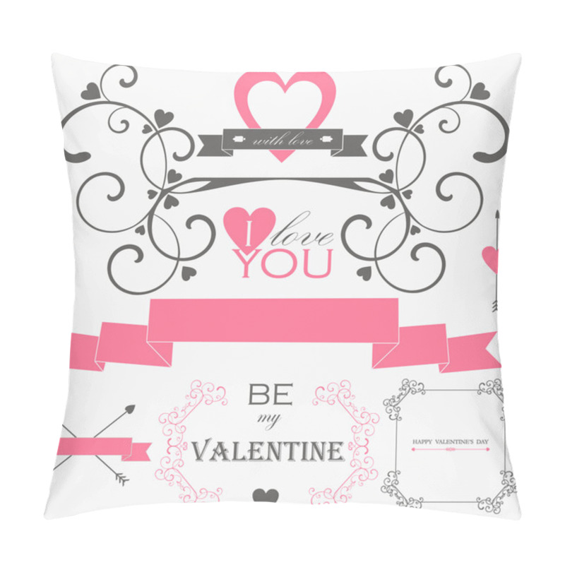 Personality  Valentin's Day Elements And Signs Pillow Covers