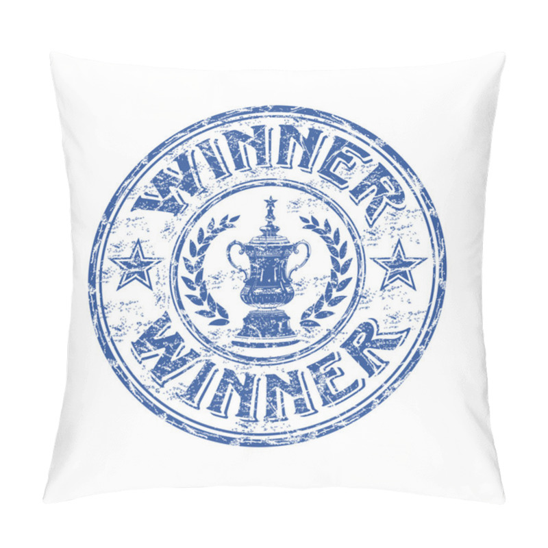 Personality  Winner Grunge Rubber Stamp Pillow Covers