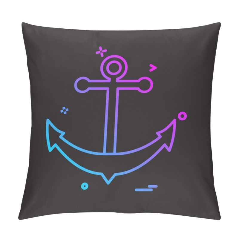 Personality  Anchor Icon Design Vector Illustration Pillow Covers