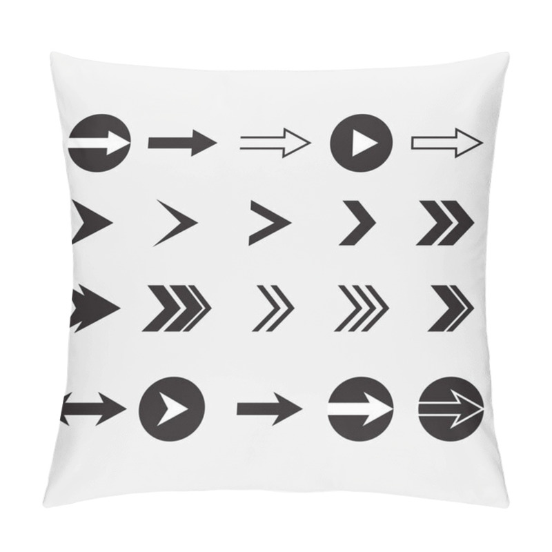 Personality  Simple Navigation Arrows Vector Icon Collection Pillow Covers