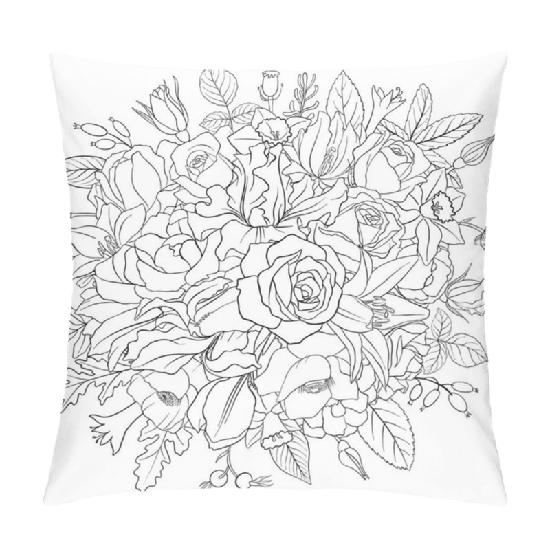 Personality  Vector Floral Composition Pillow Covers