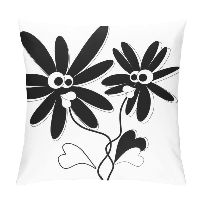 Personality  Two Flowers, Vector Pillow Covers