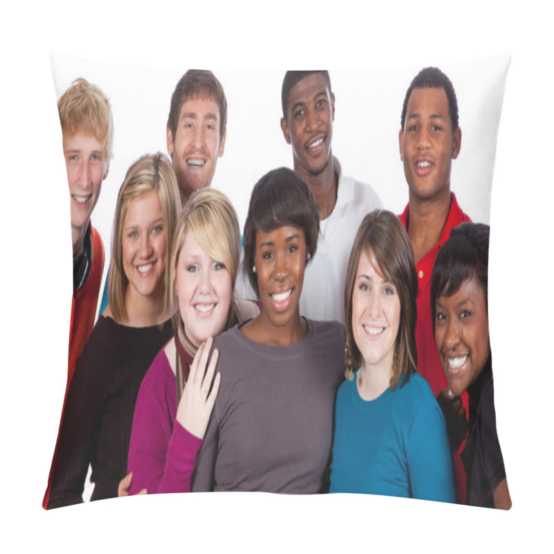 Personality  Multi-racial College Students On White Pillow Covers