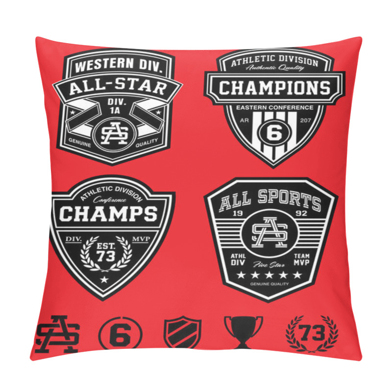 Personality  Athletic Shield Patch Emblem Set Pillow Covers