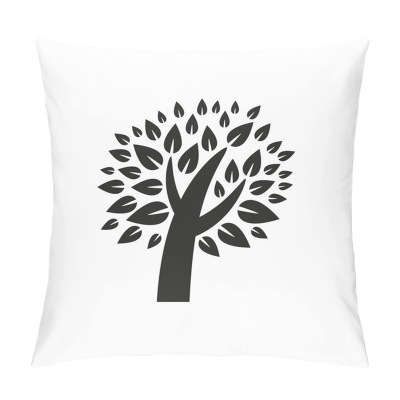 Personality  Simple Minimal Black Tree Icon Symbol Style Design Pillow Covers