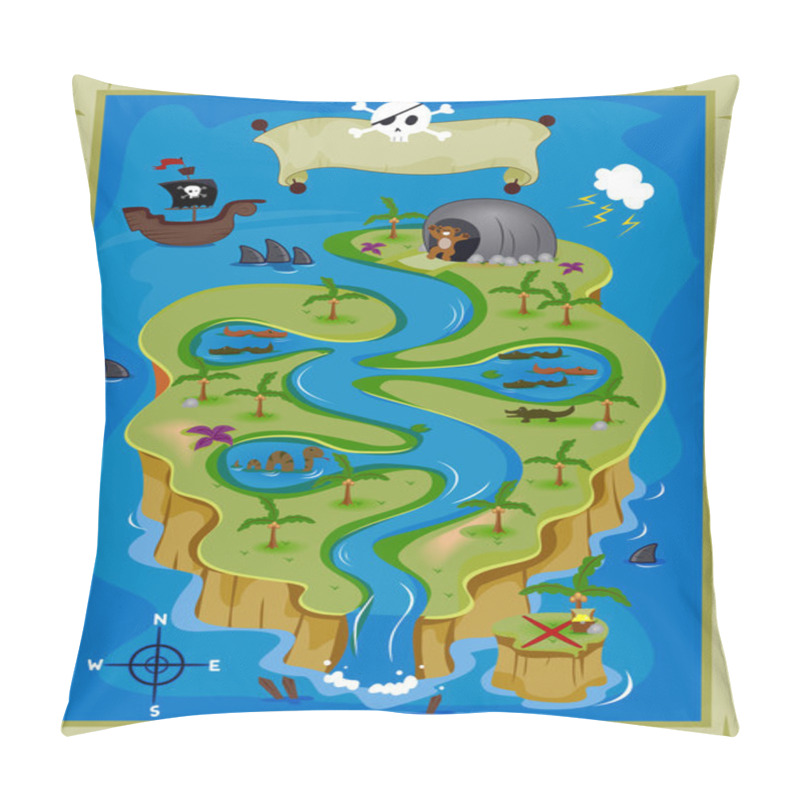 Personality  Treasure Map Pillow Covers