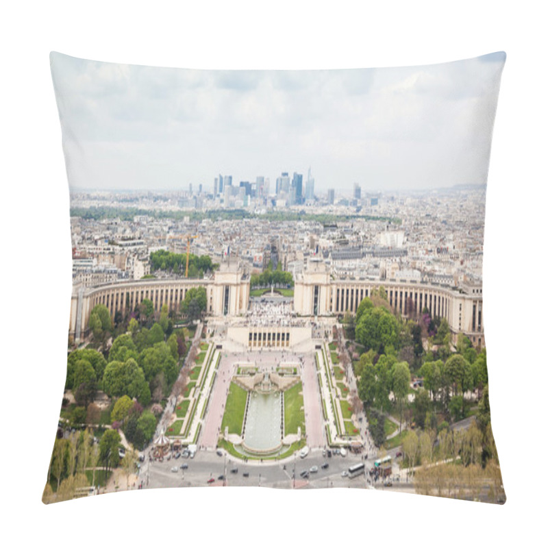 Personality  Panorama Of Paris, The Trocadero And La Defense. Pillow Covers