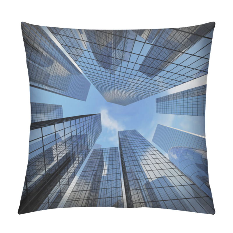 Personality  Panoramic And Perspective Wide Angle View To Steel Light Blue  Pillow Covers