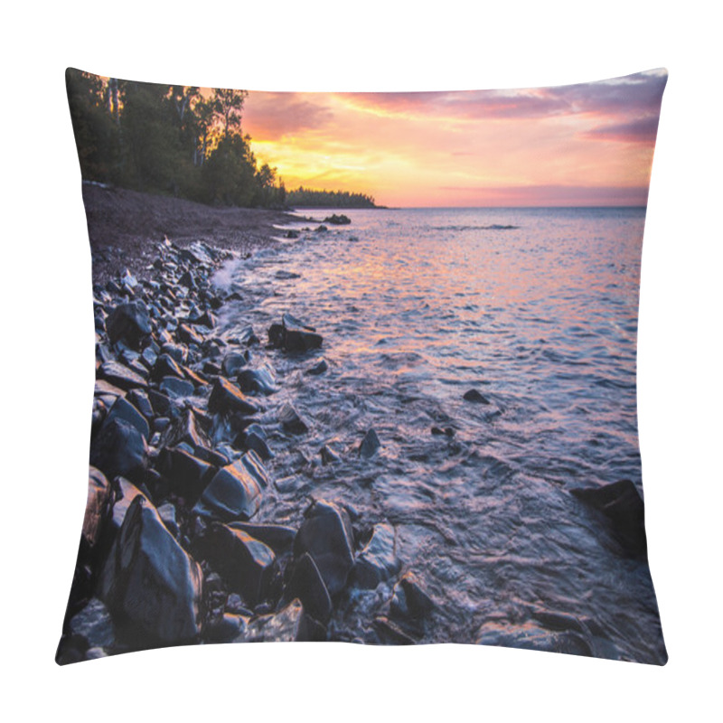 Personality  Copper Harbor Michigan Sunset Over Lake Superior Pillow Covers