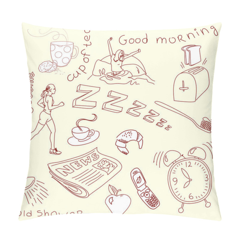 Personality  Monday Morning Doodles Pillow Covers