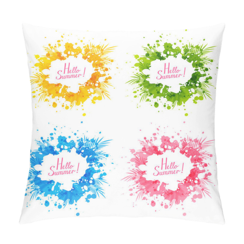 Personality  Summer Backgrounds With Palm Leaves Pillow Covers