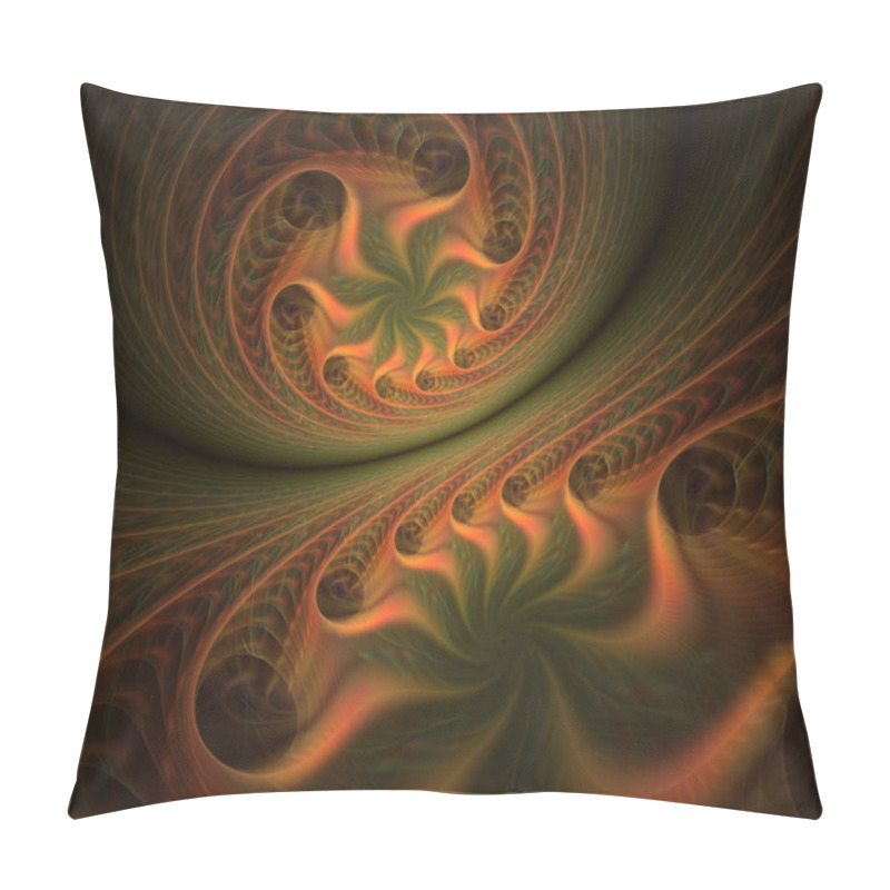 Personality  Abstract Artwork - 3d Illustration, Organic Geometric Shapes. Recursive Curves, Square Shapes Arranged Into A Mosaic Of Geometry. Smooth Surface, Graphic Resource. Fractal Artwork Pillow Covers