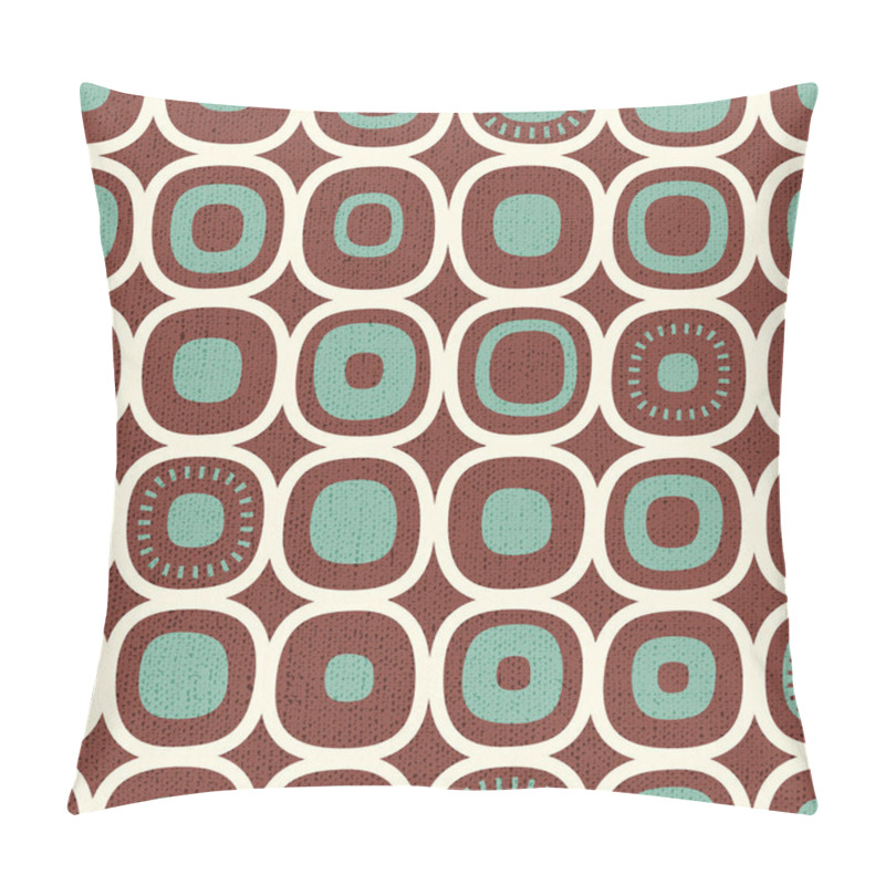 Personality  Abstract Seamless Pattern Of Rounded Squares With Random Details. Retro Style. Pillow Covers