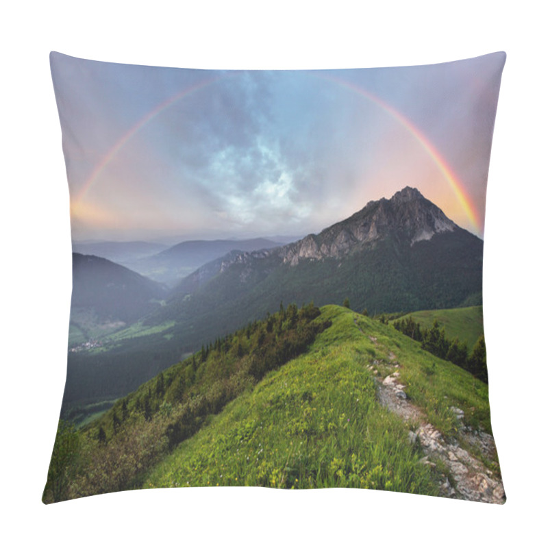 Personality  Rainbow Over Mountain Peak Pillow Covers