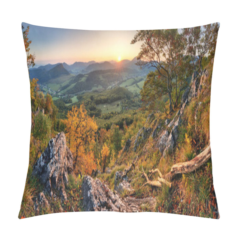 Personality  Panorama Of Sunset In A Carpathian Mountain Valley With Wonderfu Pillow Covers