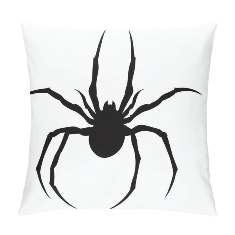 Personality  Vector Silhouette Of Spider, Creepy Spider Illustration For Arachnid And Halloween Concepts Pillow Covers