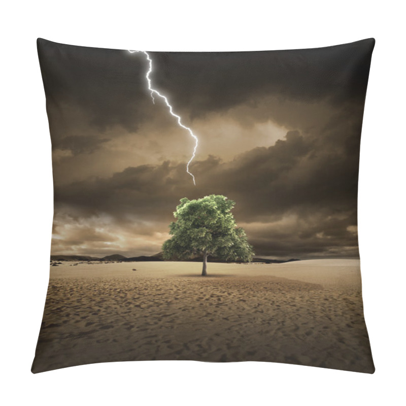 Personality  Lighting On Desert Tree Pillow Covers