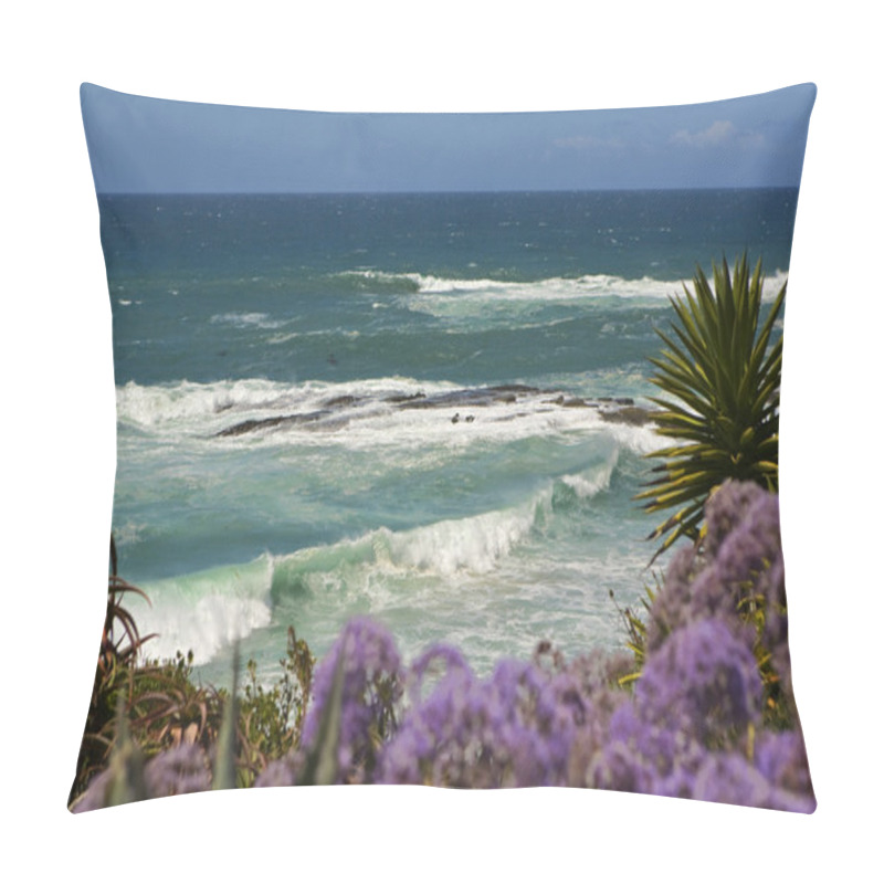 Personality  Laguna Beach Wave And Flowers Pillow Covers