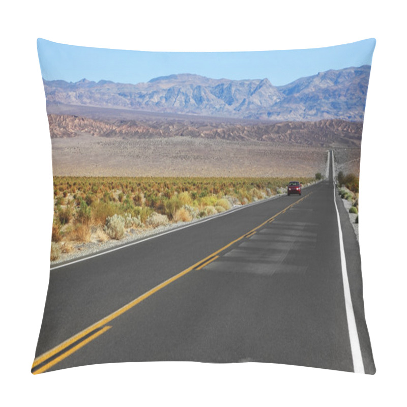 Personality  The Red Car Traveling On The Road Pillow Covers