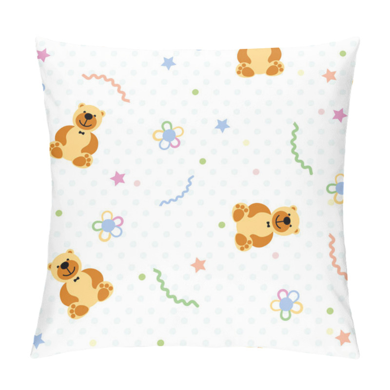 Personality  Vector Seamless Pattern With Toy Bears Pillow Covers