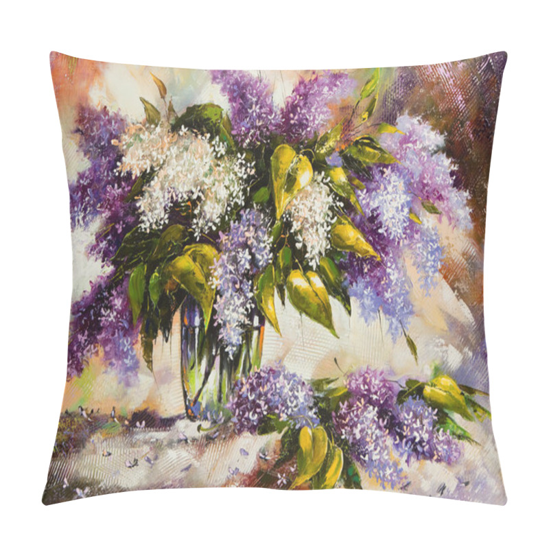 Personality  Lilac Bouquet In A Vase Pillow Covers