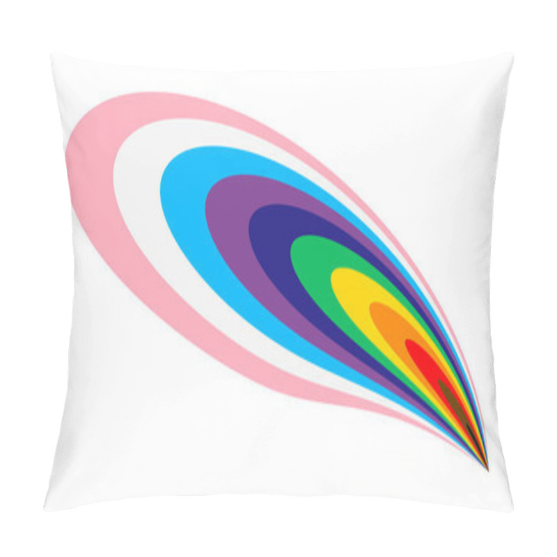 Personality  Pride Wavy Lines Shape. Modern Wave Icon With LGBTQ Pride Flag Colours. Colored Striped Shape For Design. Vector Illustration Isolated On White Background. Pillow Covers