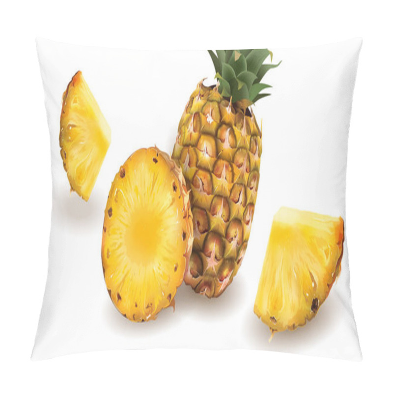 Personality  Pineapple On A White Background Pillow Covers