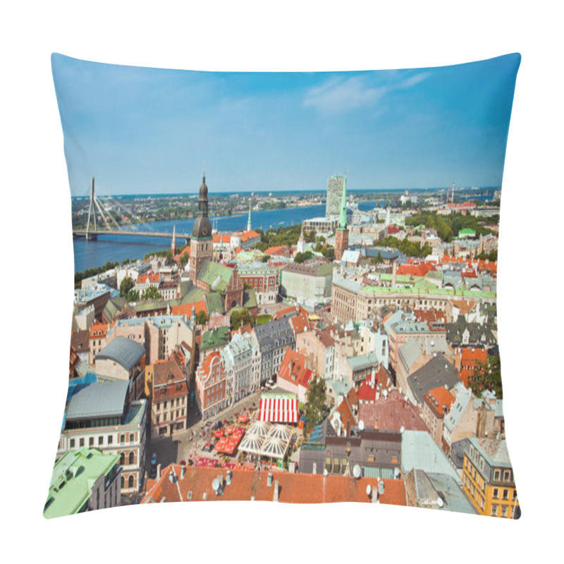 Personality  The Panoramic View Of City Riga, Latvia Pillow Covers