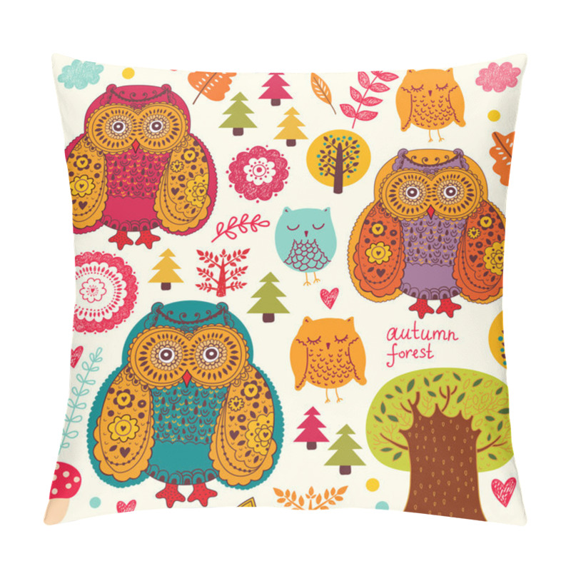 Personality  Background Wiht Owls Pillow Covers