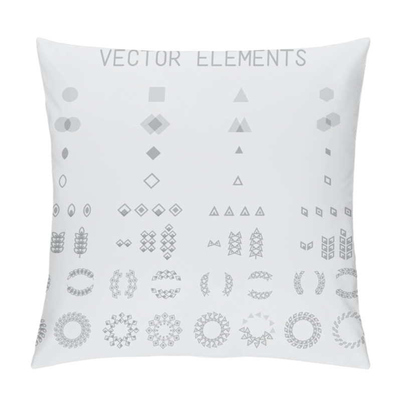 Personality  Simple Geometrical Shapes, Ornaments And Laurel Wreaths Pillow Covers