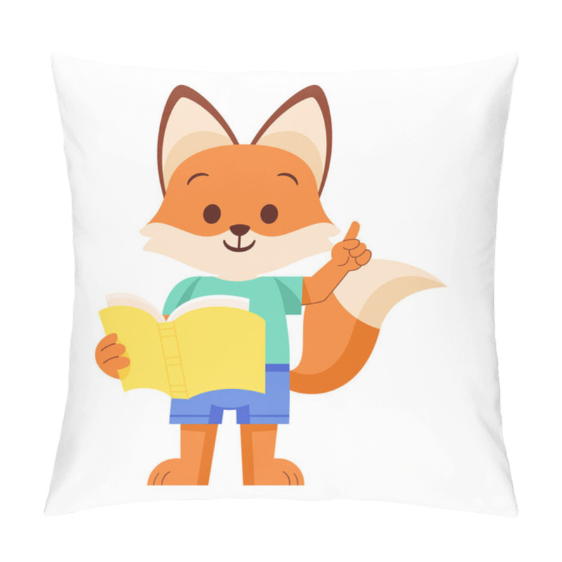 Personality  Cute Cartoon Animal Reading Isolated Illustration Pillow Covers