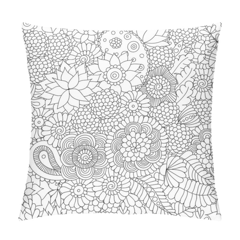 Personality  Doodle Pattern Black And White Pillow Covers