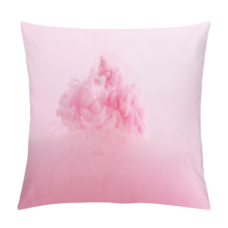 Personality  Close Up View Of Pink Paint Swirls Mixing In Water  Pillow Covers