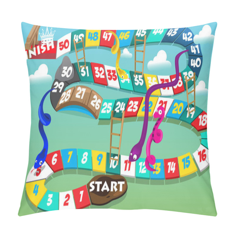 Personality  Snakes And Ladders Game Pillow Covers