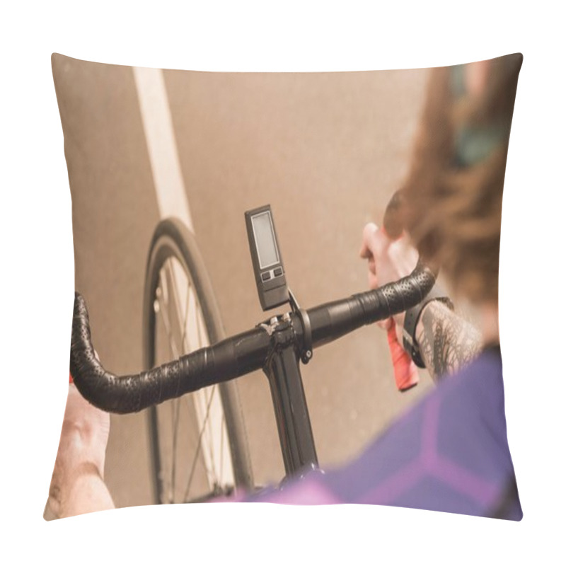 Personality  Cyclist Riding Bicycle During Race Pillow Covers