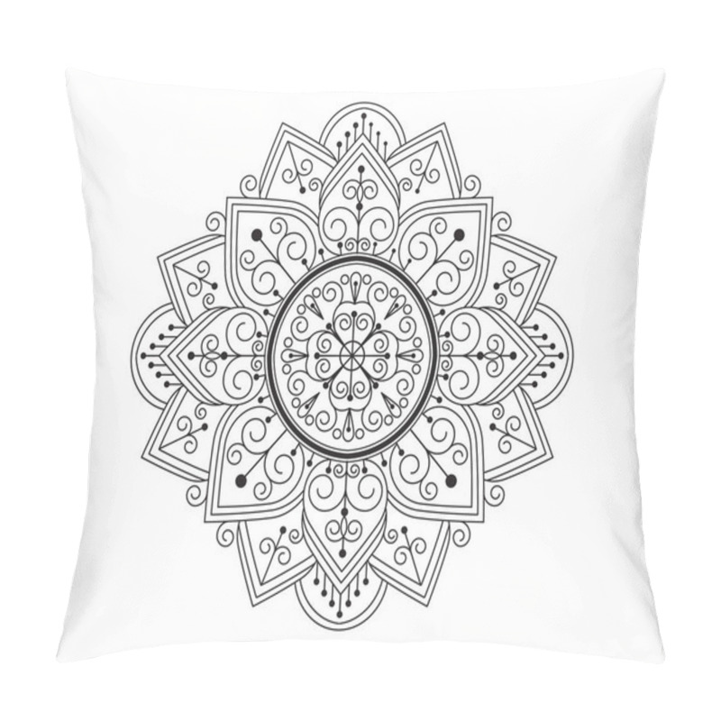 Personality  Mandala Beauty Ornament Vector Icon Illustration Design Pillow Covers