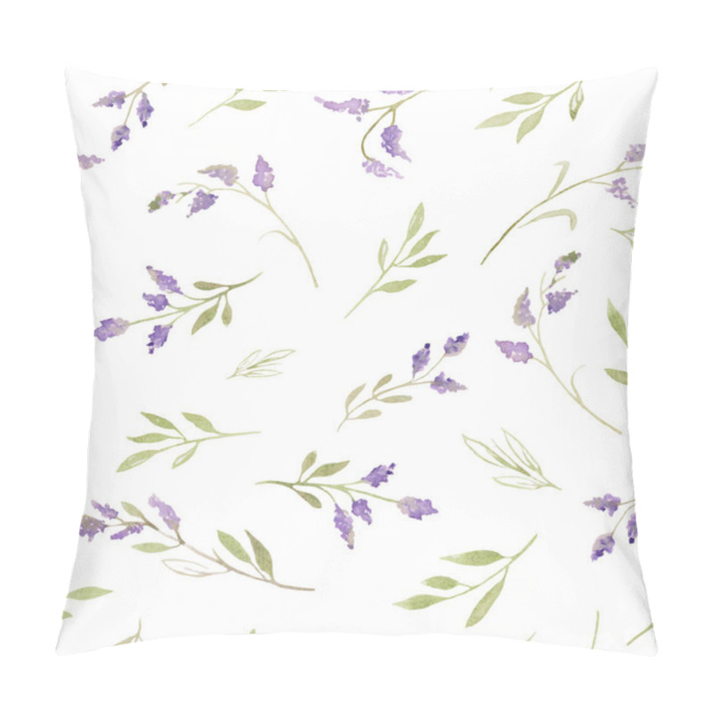 Personality  Watercolor Gentle Seamless Pattern With Abstract Small Purple Flowers, Leaves. Hand Drawn Floral Illustration Isolated On White Background. For Packaging, Wrapping Design Or Print. Vector EPS. Pillow Covers