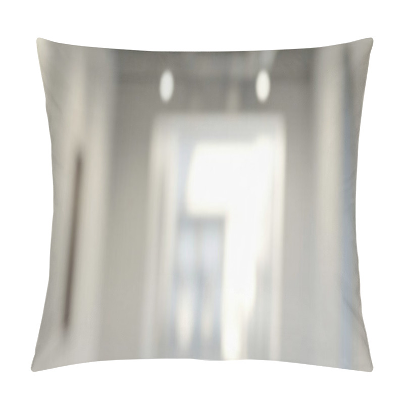 Personality  Blurred View Of A Modern Art Gallery Hallway With Soft Lighting. Pillow Covers