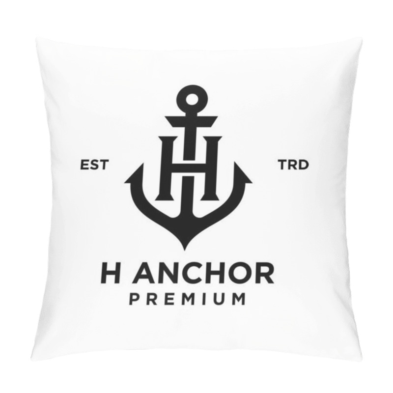 Personality  H Anchor Letter Initial Design Icon Logo Pillow Covers