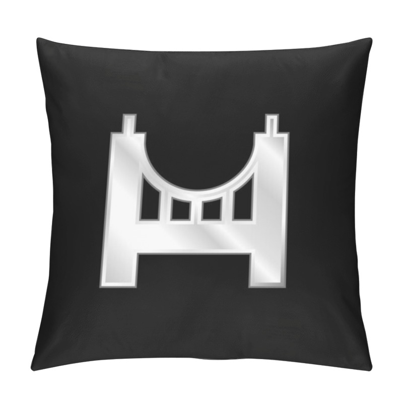 Personality  Bridge Silver Plated Metallic Icon Pillow Covers